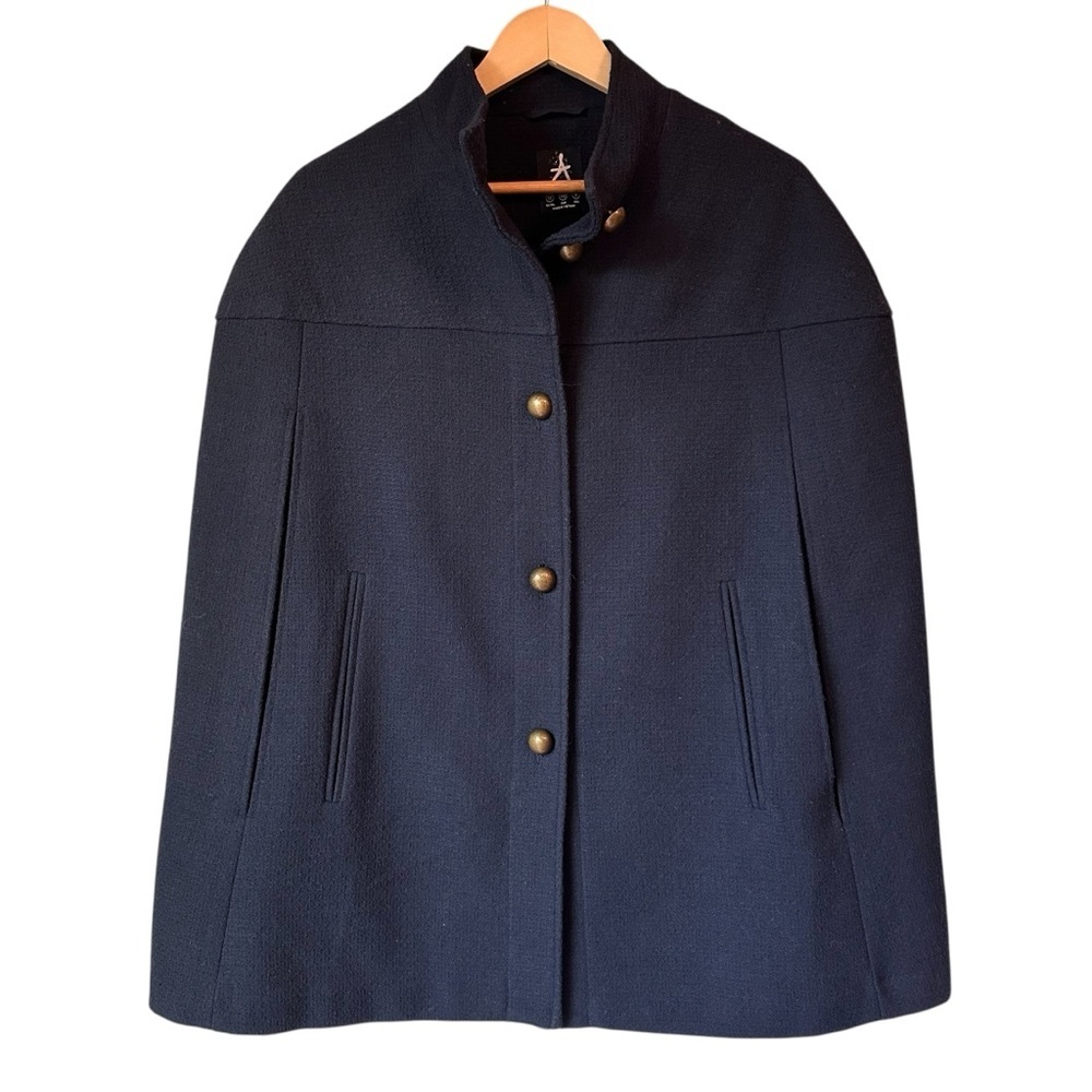 Atmosphere Navy Cape with Gold Accents